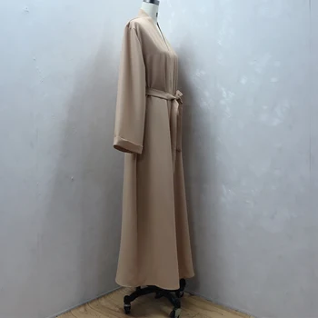 Dubai Abaya Turquia Quimono Cardigan Islã Hijab Muçulmano Vestido Jilbab Abayas Para As Mulheres Manto Ete Caftan De Vestuário Islâmico F8167 2
