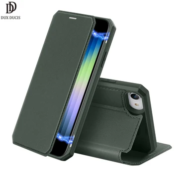 DUXDUCIS X SeriesFor iPhone 7/8/SE 2022/SE de 2020, Caso Luxo Carteira de Couro Case Flip Case Fecho Magnético Super Macio slot para cartão 0