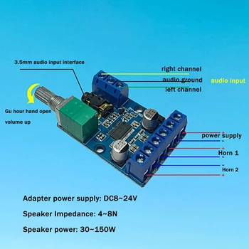 DY-AP3015 Estéreo Digital Amplificador de Potência Conselho 12V/24V 30W X2 Alta Potência de Canal Duplo, Classe D DIY Amplificador de Potência Módulo de 1