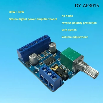 DY-AP3015 Estéreo Digital Amplificador de Potência Conselho 12V/24V 30W X2 Alta Potência de Canal Duplo, Classe D DIY Amplificador de Potência Módulo de 3