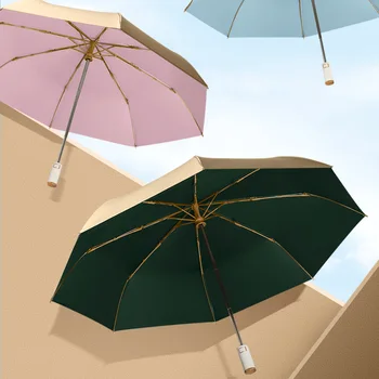 Elegante e Totalmente Automático Floding de Verão, guarda-Sóis, o Sol prova de Anti-uv Ultra-leve guarda-chuva Chuvas guarda-chuvas para as Mulheres, Homens 1
