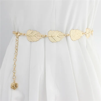 Elegante Redonda De Metal Do Cinto Para As Mulheres Retro Ouro Prata Esculpida Ocos De Cadeia Longa Correias Vestido Decorativos Senhora Cintura 0