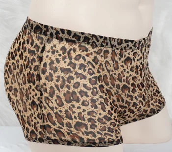 Entrega grátis dos novos homens de cueca sexy conforto biquini de estampa de leopardo casa de cueca 2