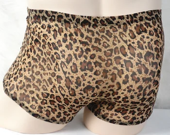 Entrega grátis dos novos homens de cueca sexy conforto biquini de estampa de leopardo casa de cueca 3