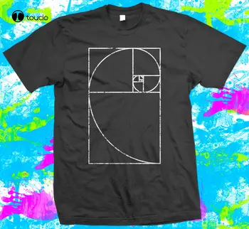 Espiral de Fibonacci Matemática Geek - T-Shirt - 6 Opções de Cor - de Pequeno A 3Xl -
