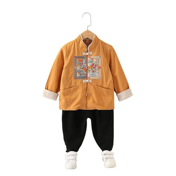 Estilo chinês Hanfu menino de um ano de idade-ano-velho vestido de menino bebê Tang terno de verão, a primavera e o outono terno bonito vestido chino 2020