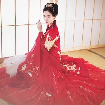 Estilo Chinês Hanfu Vermelho Roxo Branco Trajes Cosplay Vestidos Para A Mulher Fase De Desgaste Dança Folclórica Manto Cruz-Graduação Ccollar 0