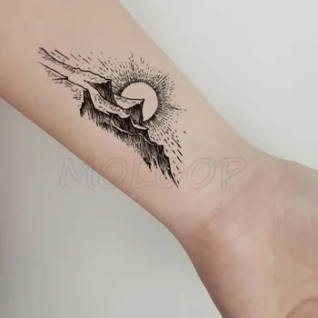 Etiqueta da tatuagem de pássaro lua crescente planeta árvore de pequeno a arte de corpo de Água de Transferência Temporária Falso tatto flash tatoo para criança menina homens 4