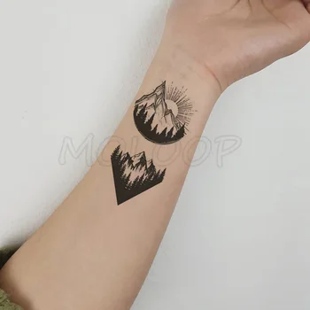 Etiqueta da tatuagem de pássaro lua crescente planeta árvore de pequeno a arte de corpo de Água de Transferência Temporária Falso tatto flash tatoo para criança menina homens 5