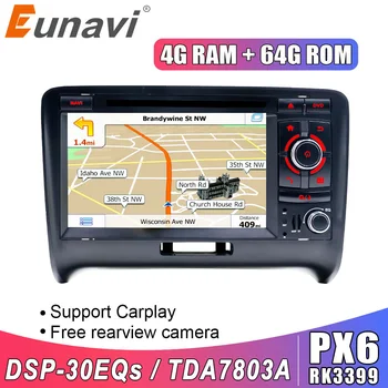 Eunavi 2 Din Android 9.0 auto-Rádio de Áudio Para Audi TT 2006-2012 Multimídia Vídeo Player 7 polegadas com Canbus Bluetooth 2 Din DVD 0