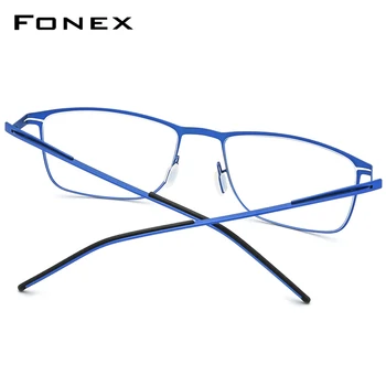 FONEX Liga de Óculos Homens Praça Miopia Prescrição Armações de Óculos de 2020 Novo Metal Cheio coreano Mola Óculos F1009 2