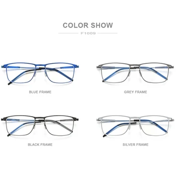 FONEX Liga de Óculos Homens Praça Miopia Prescrição Armações de Óculos de 2020 Novo Metal Cheio coreano Mola Óculos F1009 5