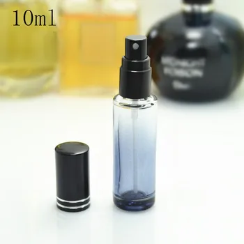 Frete grátis 10ml de Vidro Preto Spray de Perfume Garrafas Cores de Vidro Cosméticos de Grau Superior Esvaziar a embalagem da garrafa
