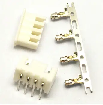 Frete grátis 50Sets/Kit XH2.54-4P 4Pin agulha Curva espaçamento de 2,54 mm conectores Macho e Fêmea Plug + terminais 0