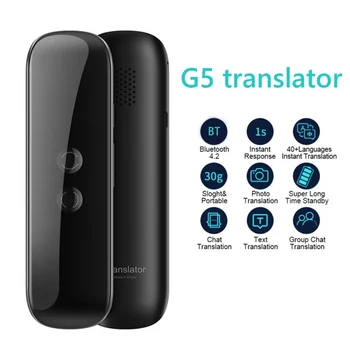 G5 sem Fio Compacto Smart Voice Translator 40 Idiomas bidirecional em Tempo Real Instantânea Intérprete para Viajar Suprimentos Venda Quente