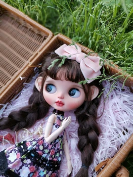 Grande venda de Blythe vestido de 1/6 de Café, cor-de-vestido floral 30 cm bjd brinquedo de pano (Ajuste para Pullip,Ob24, Licca)