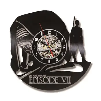 Guerras entre as Estrelas da Série disco de Vinil Relógio de Parede Criativo Retro 7 Cores LED Relógios Vida em Casa de Cama, Decoração do Quarto