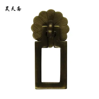 [Haotian] bronze rápido novo Chinês clássico antigas dinastias Ming e Qing, a maçaneta da porta do punho da gaveta de cobre lado