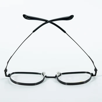 HengTai Vintage De Titânio Óculos De Armação Homens Rodada Miopia De Óculos De Grau As Mulheres Miopia Óptico Óculos 4