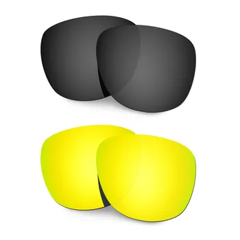 HKUCO Polarizada de Substituição de Lentes Para Trillbe X Óculos de sol Preto/Ouro 2 Pares