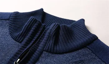 Homens camisola de outono inverno Suéter masculino Casual e confortável, cor sólida dos Homens revestimento dos Homens camisola manga Longa 5