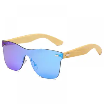Homens na Moda de Madeira de Bambu Óculos de sol Vintage da Marca de Design sem aro Óculos de Sol Masculino Lente UV400 Mulheres Driver de Espelho de Óculos feitos à mão 1