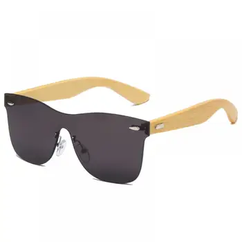 Homens na Moda de Madeira de Bambu Óculos de sol Vintage da Marca de Design sem aro Óculos de Sol Masculino Lente UV400 Mulheres Driver de Espelho de Óculos feitos à mão 2