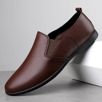 Homens Sapatos Casuais de Homens de Negócios de Moda Sapatos de Couro de todos-jogo desgaste-resistente e respirável Condução Sapatos