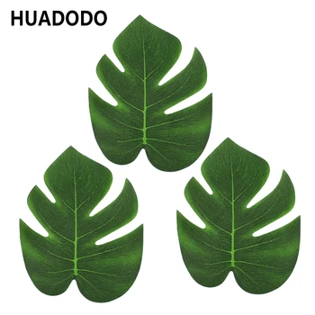 HUADODO 12 peças Artificial Tropical de Folhas de Palmeira de Simulação de Folhas Para a Decoração do Casamento Havaiano Tema de Festa Decoração de Mesa