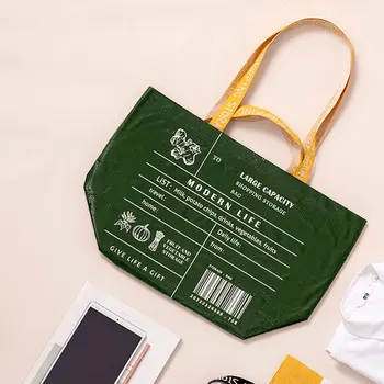Impermeável, Resistente à Mancha de Saco de Ombro Simples de Todos-correspondência Letra Impressa Portátil Shopping Bag de Nylon Multifuncional Saco de Armazenamento 3