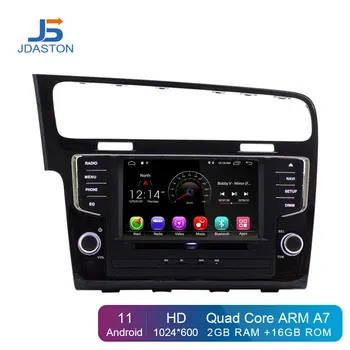 JDASTON ANDROID 11 De DVD do Carro da VW Volkswagen Golf 7 2013-2017 1 Din auto-Rádio Multimédia Estéreo GPS de Navegação Stereo SD 0