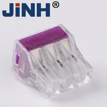 JINH Cor Roxa Universal Compacto de Fios de Fiação do Conector de 6 pinos Terminal do Condutor de Bloco 1.0-2.5mm2 0