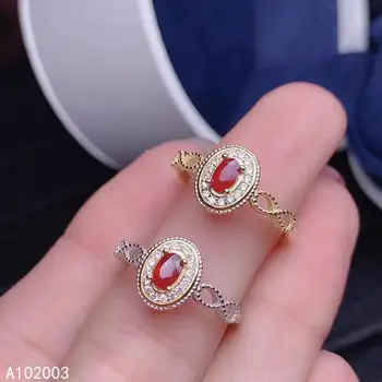 KJJEAXCMY fina prata esterlina da jóia 925 embutidos em ruby natural Fêmea nova anel Mulher Menina Perder o Suporte de Detecção de