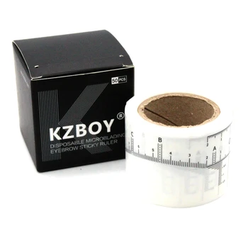KZBOY Descartáveis 50pcs/Monte Sobrancelha Régua Autocolante Adesivo Microblading Guia de Maquiagem Permanente Ferramenta de