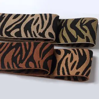 Largo elástico zebra listrada de alta elasticidade calças saia de cós elástico de 4cm de jacquard tecido engrossado diy acessórios 0