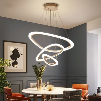 LED moderna Lustre para Casa de estar Sala de Jantar Cozinha Quarto Branco Triângulo de Suspensão de Teto, luminária LED Luzes