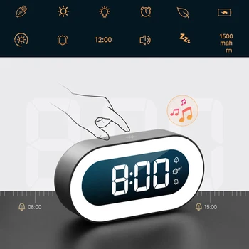 LED Relógio de Mesa de Luz Digital, Relógio Despertador Crianças de Presente de Natal Criativo Sleepping Quarto de Cabeceira, Candeeiro USB Relógios da área de Trabalho