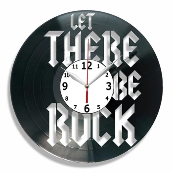 LET there be ROCK, disco de vinil relógio de Vinil CD do Álbum Preto Relógio Pendurado na Sala Home Quarto-Café Decoração