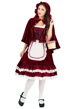 Little Red Riding Hood Traje Adulto Lolita Princesa Rainha Do Traje De Halloween Mulheres Fantasia De Festa A Fantasia Manto Roupa 1