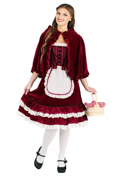 Little Red Riding Hood Traje Adulto Lolita Princesa Rainha Do Traje De Halloween Mulheres Fantasia De Festa A Fantasia Manto Roupa 2