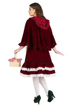 Little Red Riding Hood Traje Adulto Lolita Princesa Rainha Do Traje De Halloween Mulheres Fantasia De Festa A Fantasia Manto Roupa 3