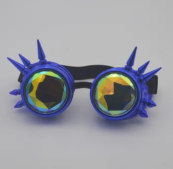 luz azul caleidoscópio óculos steam punk caleidoscópio óculos