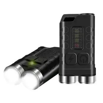 Luz do Keychain do USB de carregamento Rápido de Luzes LED Com Anel de Chave Durável E à prova d'água Pequena Tocha de Luz Para a Execução de Caminhada Escalada