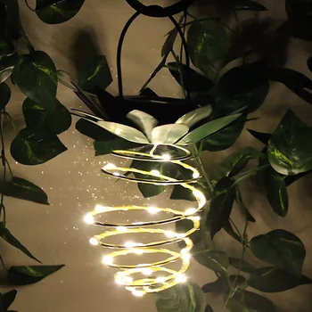 Luzes solares do Jardim de Abacaxi Forma Exterior LED Pendurado à prova d'água Luz da Lâmpada de Parede de Fadas Luzes da Noite Fio do Ferro de Arte de Decoração de Casa