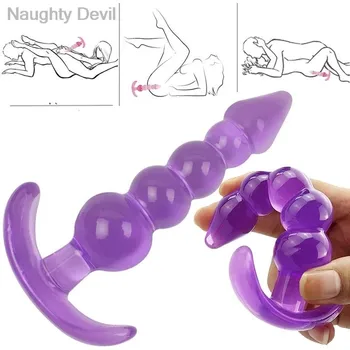 Macio Plug Adultos Gay Phalluses Plug Anal Beads para os Homens, Mulher de Brinquedos do Sexo Anal, Vibrador de Bunda 18+ Massageador de Próstata para Homens Sex Shop