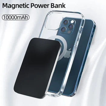 Macsafe do Banco do Poder de 10000mAh PD 20W Magnético sem Fio do Carregador Powerbank Mini Bateria Externa de Carregamento Rápido Para o Iphone 12 13Pro