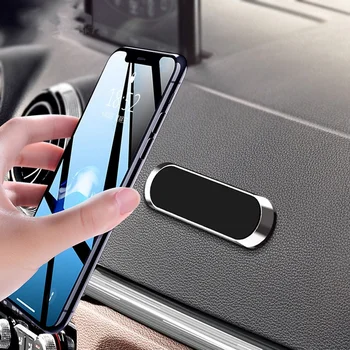 Magnético Telefone Titular mini Strip Colar Suporte Para iPhone Huawei Parede Samsung Liga de Zinco Ímã do GPS do Carro de Montagem do Painel