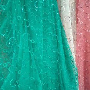 malha com bordado de lantejoulas brilhantes de casamento de noiva, decoração de tecido blings festa de abastecimento de tecido de 1 jarda 3