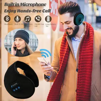 Mantenha Quente Bluetooth 5.0 Inverno Fones De Ouvido Fones De Ouvido Bluetooth Abafador De Aquecedores De Música Sem Fios, Aquecedores De Orelha 4
