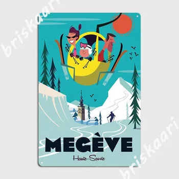 Megeve Ski Poster Poster Placa De Metal Caverna Pub Festa Do Clube Retro Placas De Estanho Sinal De Cartazes
